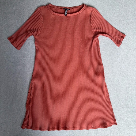 Eileen Fisher women’s Ribbed short sleeve Boat Neck Tunic‎ top Medium - Picture 3 of 10